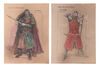 Lot #542 - DOCTOR WHO: THE TIME WARRIOR (T.V. SERIES, 1973) - Hand-drawn James Acheson "Irongron" and "Bloodaxe" Costume Designs