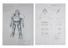 Lot #544 - DOCTOR WHO: ROBOT (T.V. SERIES, 1975) - Pair of Hand-drawn James Acheson Robot Designs