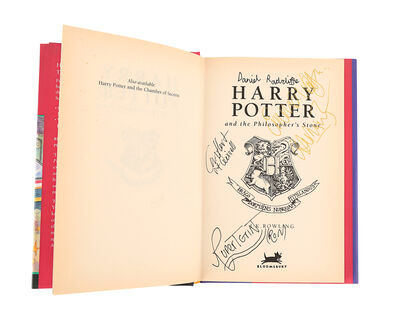 Lot #627 - HARRY POTTER AND THE PHILOSOPHER'S STONE (2001) - Daniel Radcliffe and Key Cast-autographed Hardback Book