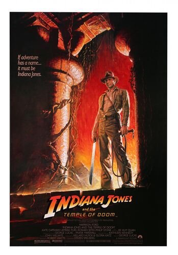 Lot #653 - INDIANA JONES AND THE TEMPLE OF DOOM (1984) - Howard Kazanjian Collection: US Style "A" One-Sheet
