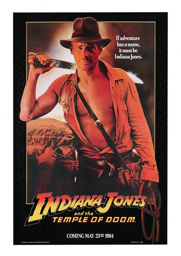 Lot #658 - INDIANA JONES AND THE TEMPLE OF DOOM (1984) - Howard Kazanjian Collection: US Advance One-sheet