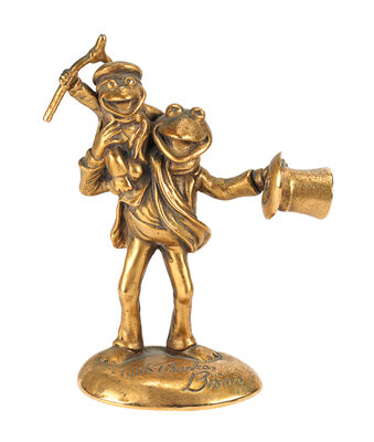 Lot #797 - THE MUPPET CHRISTMAS CAROL (1992) - Bob Cratchit and Tiny Tim Statue Crew Gift