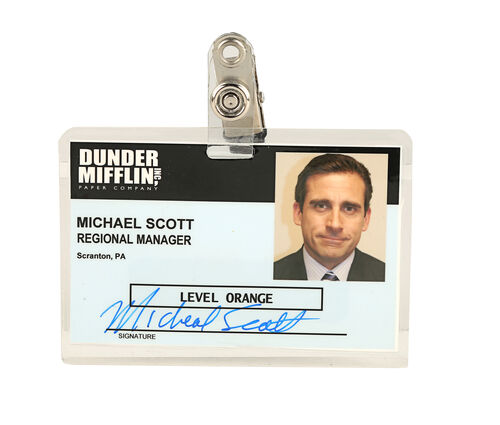 Lot #808 - THE OFFICE (TV SERIES, 2005-2013) - Michael Scott's (Steve Carell) Photo ID Badge