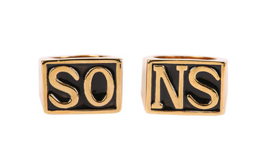 Lot #863 - SONS OF ANARCHY (TV SERIES, 2008-2014) - Jax Teller's (Charlie Hunnam) "SO" and "NS" Rings