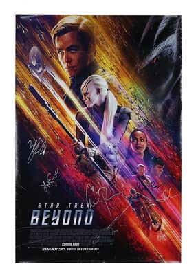 Lot #898 - STAR TREK BEYOND (2016) - Main Cast Autographed One-sheet Poster