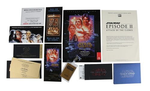 Lot #909 - STAR WARS: THE COMPLETE SAGA - Kenny Baker Estate Collection: Set of Premiere Screening Tickets and Invitations