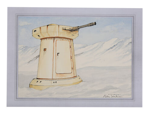 Lot #960 - STAR WARS: THE EMPIRE STRIKES BACK (1980) - Hand-painted Alan Tomkins Rebel Defence D.F9 Turret Artwork