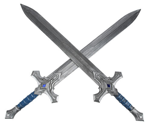 Lot #1083 - WARCRAFT (2016) - Pair of Alliance Foot Soldier Stunt Swords