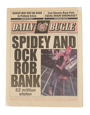Lot #878 - SPIDER-MAN 2 (2004) - Daily Bugle "Spidey And Ock Rob Bank" Newspaper