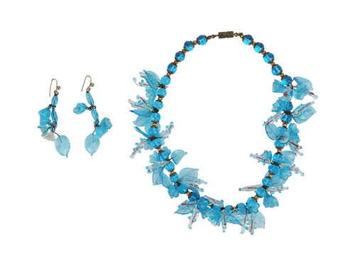 Lot #846 - SAPPHIRE AND STEEL (T.V. SERIES, 1979 - 1982) - Sapphire's (Joanna Lumley) Necklace and Earrings
