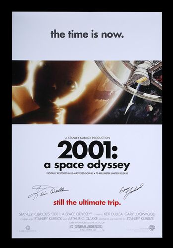 Lot #2 - 2001: A SPACE ODYSSEY (1968) - US One-Sheet Autographed by Keir Dullea and Gary Lockwood, 2001