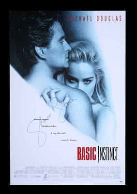 Lot #52 - BASIC INSTINCT (1992) - US One-Sheet Autographed by Sharon Stone, 1992
