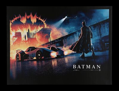 Lot #56 - BATMAN (1989) - Signed Limited Edition Bottleneck Gallery Quad Print, 2019