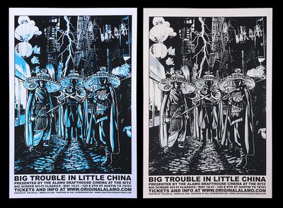 Lot #66 - BIG TROUBLE IN LITTLE CHINA (1986) - Two Autographed and Hand-numbered Limited Edition Alamo Drafthouse Regular and Variant Prints, 2008