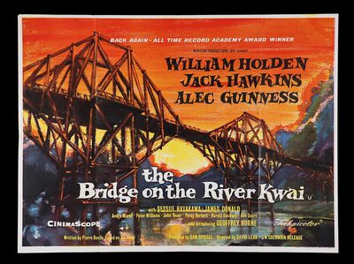 Lot #107 - THE BRIDGE ON THE RIVER KWAI (1957) - UK Quad, 1963