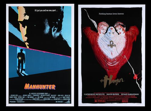 Lot #135 - THE HUNGER (1983) AND MANHUNTER (1986) - Bryan Fuller Collection: Two US One-Sheets, 1983, 1986