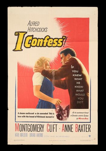Lot #136 - I CONFESS (1953) - Bryan Fuller Collection: US One-Sheet, 1953