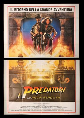 Lot #140 - RAIDERS OF THE LOST ARK (1981) - Bryan Fuller Collection: Italian Two Panel (4-Fogli), 1981