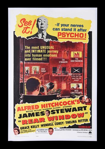 Lot #157 - REAR WINDOW (1954) - Bryan Fuller Collection: US One-Sheet, 1962
