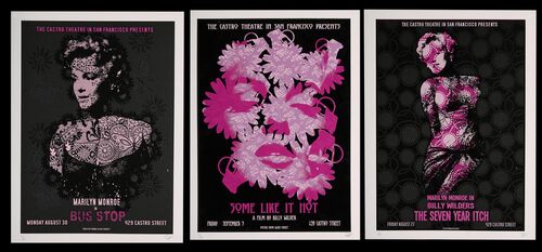 Lot #176 - BUS STOP (1956), SEVEN YEAR ITCH (1955), SOME LIKE IT HOT (1959) - Set of Three Hand-signed and Numbered Limited Edition Castro Theatre Prints, 2010