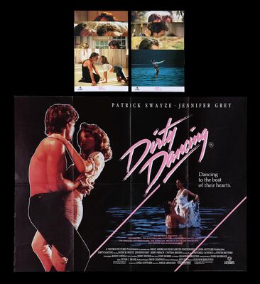 Lot #208 - DIRTY DANCING (1987) - UK Quad and Complete Set of Eight Front Of House Lobby Cards, 1987