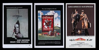 Lot #230 - ESCAPE FROM ALCATRAZ (1979), BRONCO BILLY (1980), CITY HEAT (1984) - Three US One-Sheets, 1979, 1980, 1984