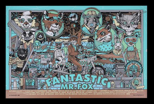 Lot #246 - FANTASTIC MR. FOX (2009) - Signed and Hand-numbered Limited Edition Bottleneck Gallery and Spoke Art Print, 2016