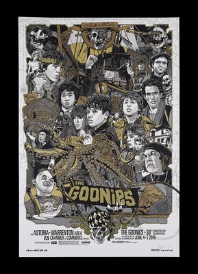 Lot #291 - THE GOONIES (1985) - Signed and Hand-numbered Limited Edition Gold Variant Mondo Print, 2015
