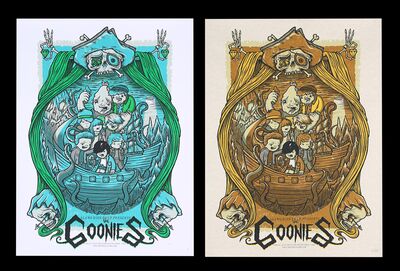 Lot #292 - THE GOONIES (1985) - Two Autographed and Hand-Numbered Limited Edition Alamo Drafthouse Regular and Variant Prints, 2009