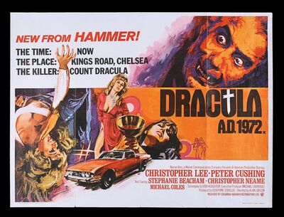 Lot #305 - DRACULA A.D. 1972 (1972) - UK Quad, 1970