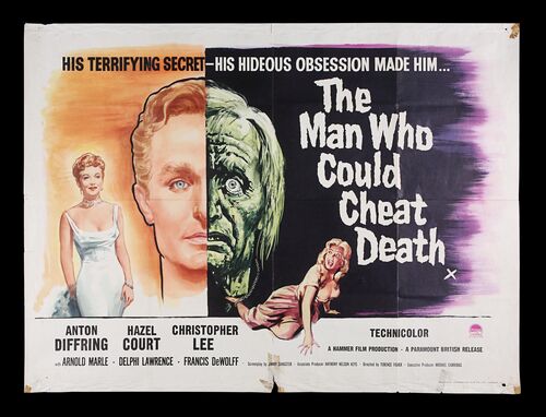 Lot #309 - THE MAN WHO COULD CHEAT DEATH (1959) - UK Quad, 1959