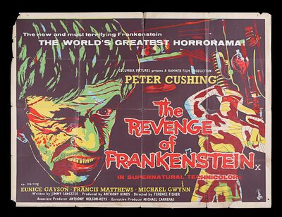 Lot #311 - THE REVENGE OF FRANKENSTEIN (1958) - UK Quad, 1961