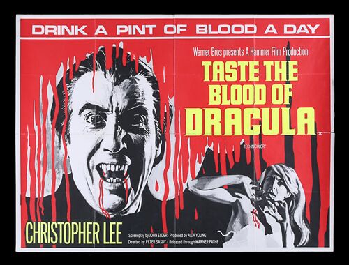 Lot #312 - TASTE THE BLOOD OF DRACULA (1970) - UK Quad, 1970