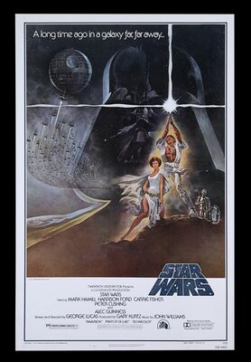 Lot #334 - STAR WARS: EP IV - A NEW HOPE (1977) - Howard Kazanjian Collection: US One-Sheet - Style A 'Funky Text Version', 1977