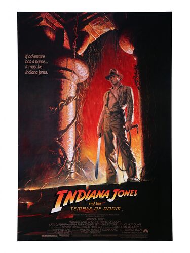 Lot #340 - INDIANA JONES AND THE TEMPLE OF DOOM (1984) - Howard Kazanjian Collection: US One-Sheet, 1984