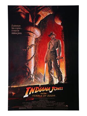 Lot #340 - INDIANA JONES AND THE TEMPLE OF DOOM (1984) - Howard Kazanjian Collection: US One-Sheet, 1984