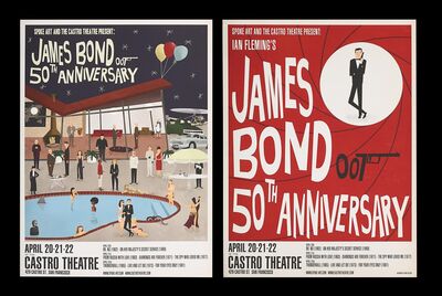 Lot #364 - JAMES BOND 50TH ANNIVERSARY (2012) - Set of Two Matching Hand-numbered Limited Edition Castro Theatre Prints, 2012