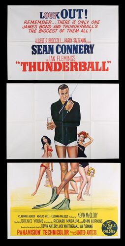 Lot #380 - JAMES BOND: THUNDERBALL (1965) - Carter-Jones Collection: Australian Three-Sheet, 1965