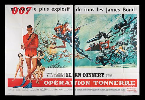 Lot #381 - JAMES BOND: THUNDERBALL (1965) - Carter-Jones Collection: French Two-Panel (Double Grande), 1965