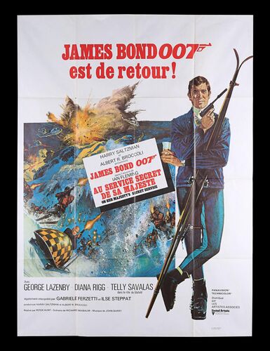 Lot #389 - JAMES BOND: ON HER MAJESTY'S SECRET SERVICE (1969) - Carter-Jones Collection: French Grande Affiche One-Panel, 1969