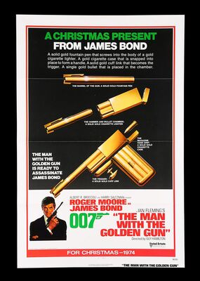 Lot #397 - JAMES BOND: THE MAN WITH THE GOLDEN GUN (1974) - Advance US One-Sheet, 1984