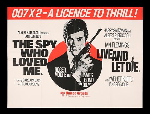 Lot #428 - JAMES BOND: THE SPY WHO LOVED ME / LIVE AND LET DIE (1979) - UK Double Bill Quad, 1979