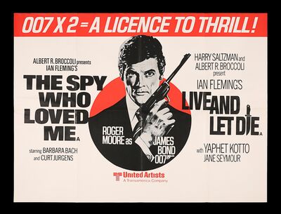 Lot #428 - JAMES BOND: THE SPY WHO LOVED ME / LIVE AND LET DIE (1979) - UK Double Bill Quad, 1979