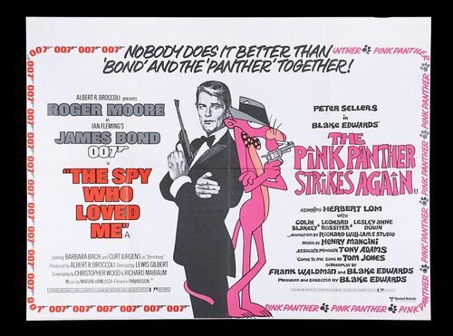 Lot #429 - JAMES BOND: THE SPY WHO LOVED ME / PINK PANTHER STRIKES AGAIN (1980) - UK Double Bill Quad, 1980
