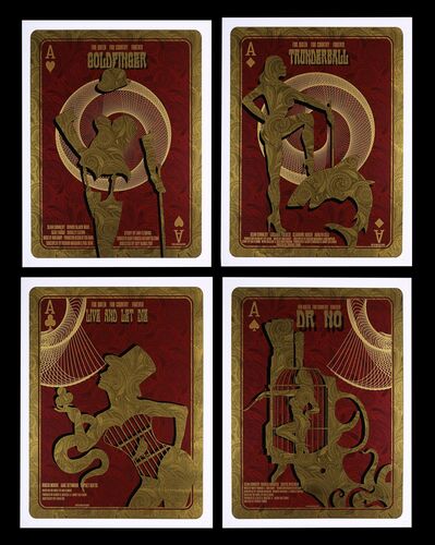 Lot #430 - JAMES BOND: THUNDERBALL (1965), GOLDFINGER (1964), LIVE AND LET DIE (1973), DR. NO (1962) - Four Hand-signed and Numbered Limited Edition Castro Theatre Prints - Brown Edition, 2012