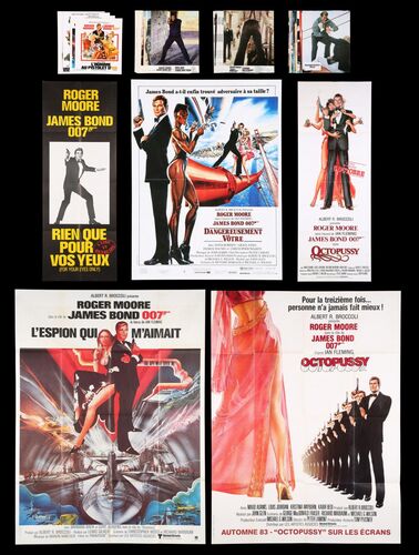Lot #433 - JAMES BOND: VARIOUS PRODUCTIONS (1973 - 1985) - Collection of Roger Moore Era French Posters, Press Kits and Photos, 1973 - 1985