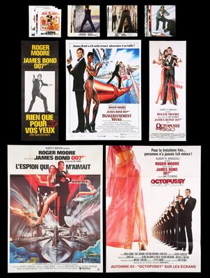 Lot #433 - JAMES BOND: VARIOUS PRODUCTIONS (1973 - 1985) - Collection of Roger Moore Era French Posters, Press Kits and Photos, 1973 - 1985