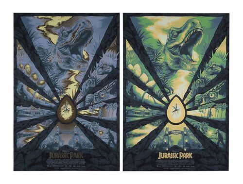 Lot #458 - JURASSIC PARK (1993) - Set of Two Hand-numbered Limited Edition Vice Press Prints (Regular and Variant), 2021