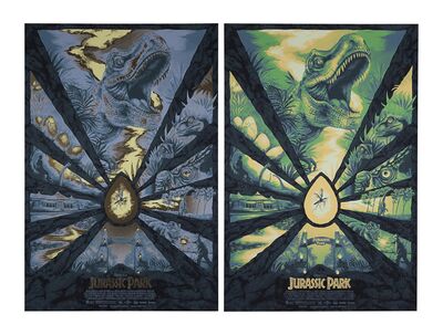 Lot #458 - JURASSIC PARK (1993) - Set of Two Hand-numbered Limited Edition Vice Press Prints (Regular and Variant), 2021