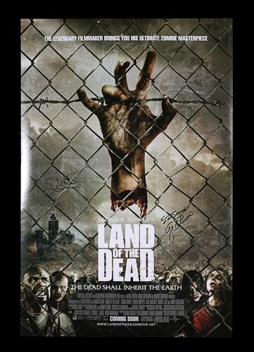 Lot #475 - LAND OF THE DEAD (2005) - US One-Sheet Autographed by George A. Romero and Greg Nicotero, 2005